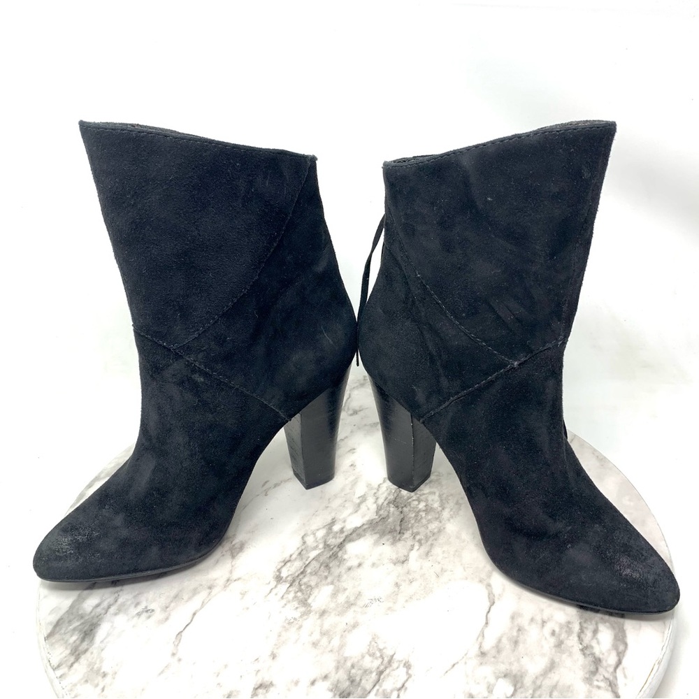 Steve Madden Tootles Fringe Stud Heeled Suede Booties 6 Western Moto Bohemian - Picture 7 of 15